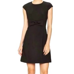 Kate Spade Cap Sleeve Bow Accent Mini Black Classic Womens Dress Size 4.